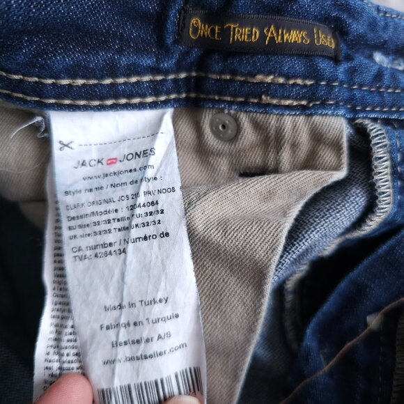 Jack & Jones Vintage Clark Original Jeans Men's 32x32 Dark Wash Straight Denim - Picture 9 of 16